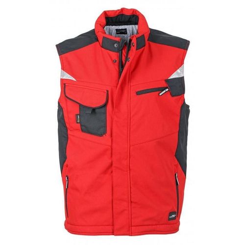 James and Nicholson - "Craftsmen" Weste Softshell für Herren/Damen Uni LT5635 (6XL) (Rot/Schwarz)