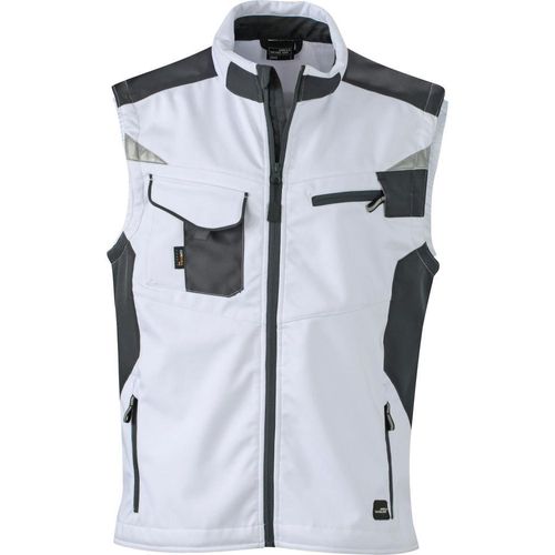 James and Nicholson - "Craftsmen" Weste Softshell für Herren/Damen Uni LT5635 (5XL) (Weiß)