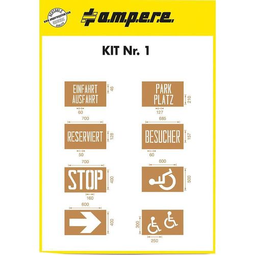A.M.P.E.R.E. Schablonenset Schablonen KIT Nr. 1