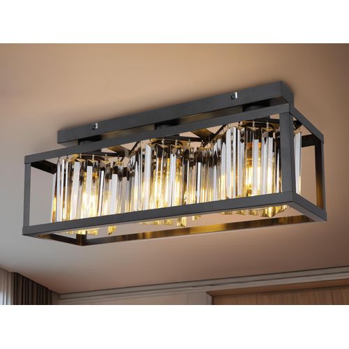 LED Deckenlampe, 3 Rauchglas Lampenschirme & Drahtgestell