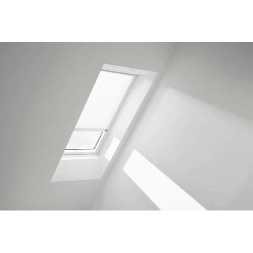 VELUX Plissee uni weiß mit weißem Rahmen elektronisch FML SK10 1016KWL