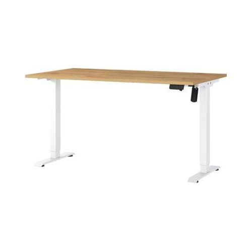 Schreibtisch Profi 2.0, elektrisch höhenverstellbar, B 1400 x T 800 x H 710 - 1190 mm, Grandson-Eiche/weiß