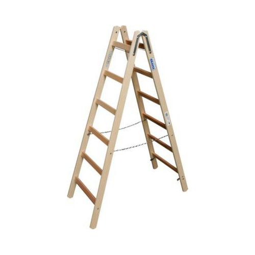 Sprossen-Doppelleiter, Holz, 2 x 6 Sprossen