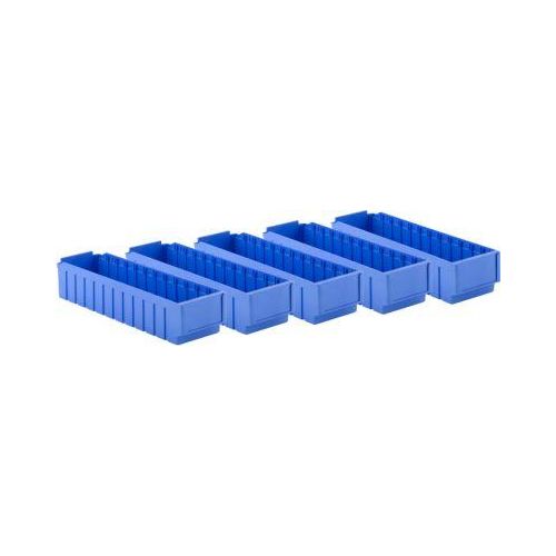 Regalkasten SSI Schäfer RK 621, 12 Fächer, Etikettenhalter, L 590 x B 162 x H 115 mm, Polystyrol, blau, 5 Stück
