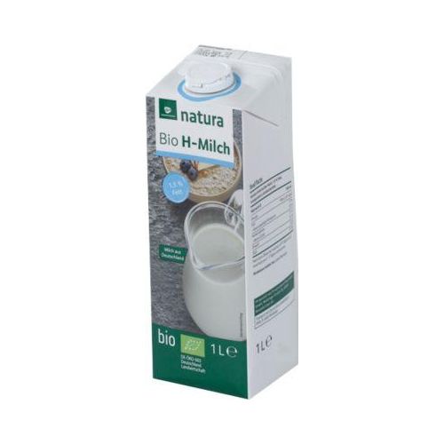 natura Bio H-Milch, Fettgehalt 1,5 %, homogenisiert, ultrahocherhitzt, 12 x 1 l