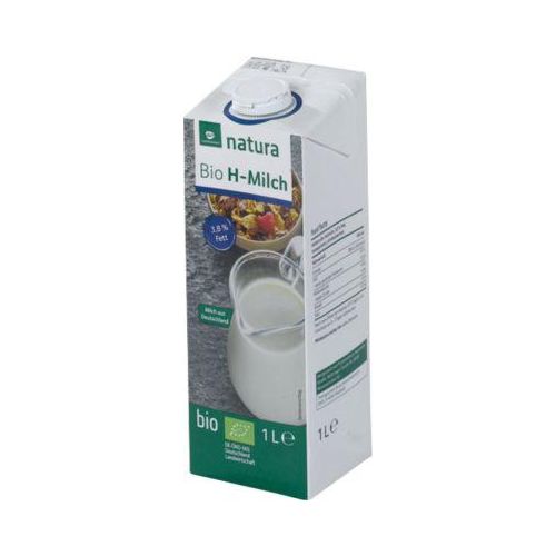 natura Bio H-Vollmilch, Fettgehalt 3,8 %, homogenisiert, ultrahocherhitzt, 12 x 1 l