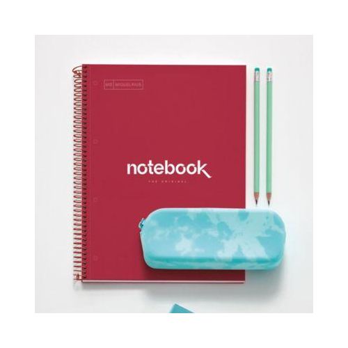 Notizbuch Miquelrius Emotions 1, DIN A4, 80 Blatt kariert und blickdicht, gelocht, Spiralbindung, Hardcover, rot