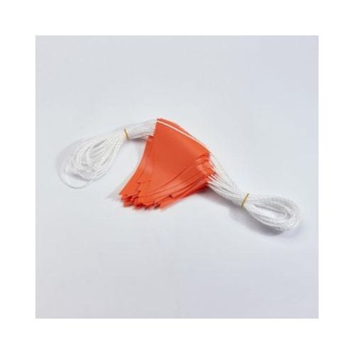 Mottez Wimpelkette 30 m, 45 Wimpel 16x17 cm, wasserfest & wetterbeständig, PE-Seil Ø 4 mm, für Event/Baustelle/Parkplatz