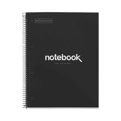 Notizbuch Miquelrius Emotions 1, DIN A4, 80 Blatt kariert und blickdicht, gelocht, Spiralbindung, Hardcover, schwarz