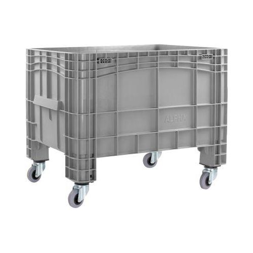 Stapel- und Transportgroßbehälter 285 L, H 1040 x B 640 x H 670 mm, Lebensmittelecht, von -40°C bis +60°C, 4 Lenkrollen