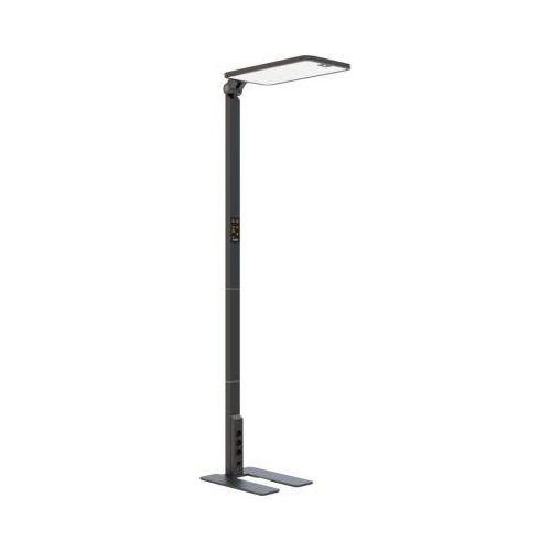 LED Stehleuchte STARIS, 80 W, 10070 lm, 3000 - 6000 K, dimmbar, direkt/indirekt leuchtend, für Bildschirmarbeitsplätze, Tageslichtsensor, 3 Steckdosen, schwarz