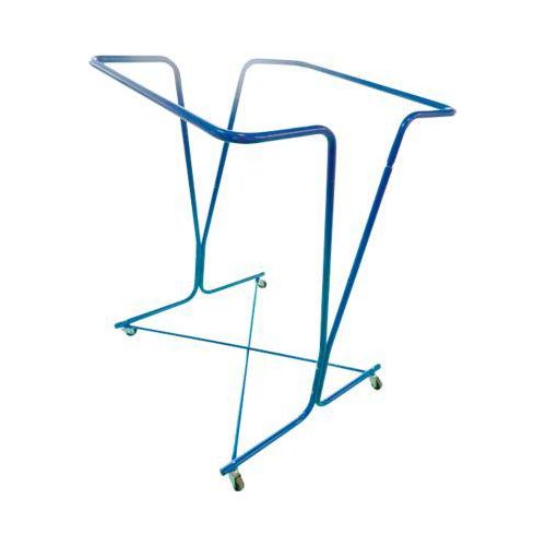 Müllsackträger Mottez, für Müllsäcke mit Volumen 600 l, fahrbar, B 800 x T 800 x H 1200 mm, Stahlrohr lackiert, blau