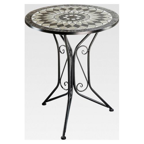 Mosaiktisch aus Metall - H70 cm x D60 cm - grau