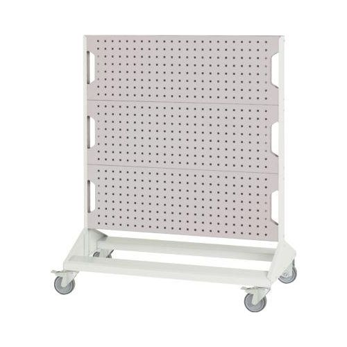 Bott mobiles Lochplatten-System Perfo Rack, 6 Lochplatten, B 1000 x T 550 x H 1250 mm, Stahl, lichtgrau RAL 7035/lichtgrau RAL 7035