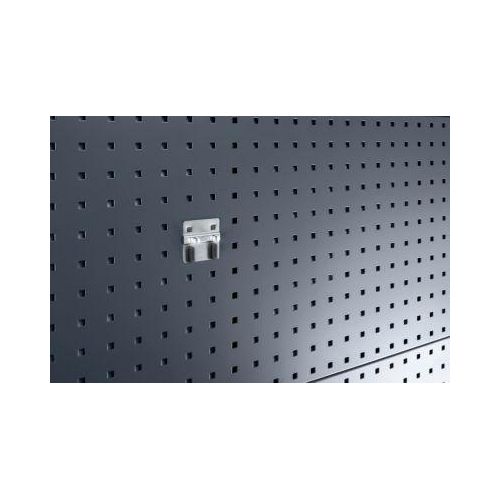 Bott Doppel-Werkzeugklemme Perfo, Ø 19-22 mm, drehbar, mit breiter Grundplatte, B 60 x T 46 x H 60 mm, Metall verzinkt, silber, 5 Stück