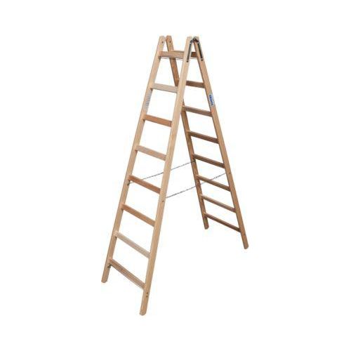 Sprossen-Doppelleiter, Holz, 2 x 8 Sprossen