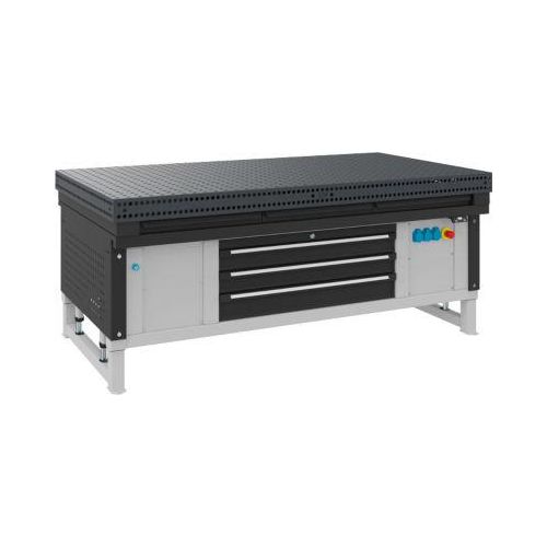 Schweißtisch Otto Kind Multi4Flex Heavy Duty, stationär, höhenverstellbar, bis 2000 kg, B 2000 x T 1000 mm, anthrazit/anthrazit