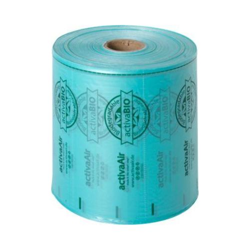 activaTec activaAir Bio-Luftkissenfolie BD2104, Maisstärke, 25 µm, Kissen 100×200 mm, je Rolle 500 m, grün