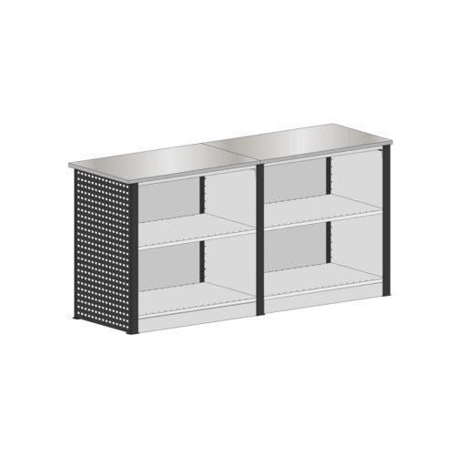 Schulte Lagertechnik erweiterbares Thekensystem MULTIplus Set 1, gerade, 1 x Startmodul/1 x Endmodul, ohne Arbeitsplatten