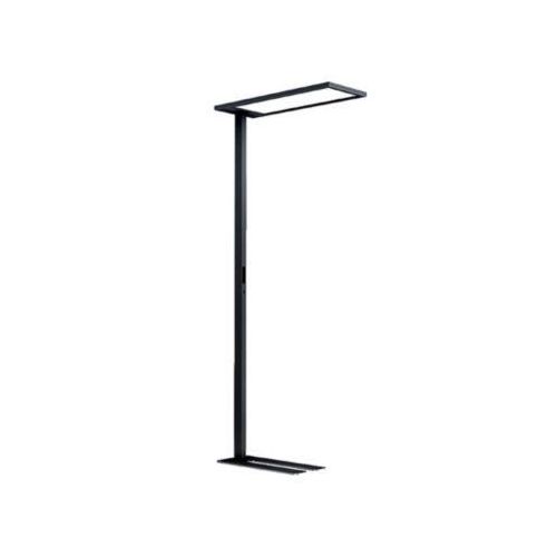LED Stehleuchte UOL, 100 W, 11230 lm, 4000 K, bildschirmarbeitsplatzfähig, direktes/indirektes Licht, dimmbar, USB-Port, Aluminium/Acrylglas, schwarz