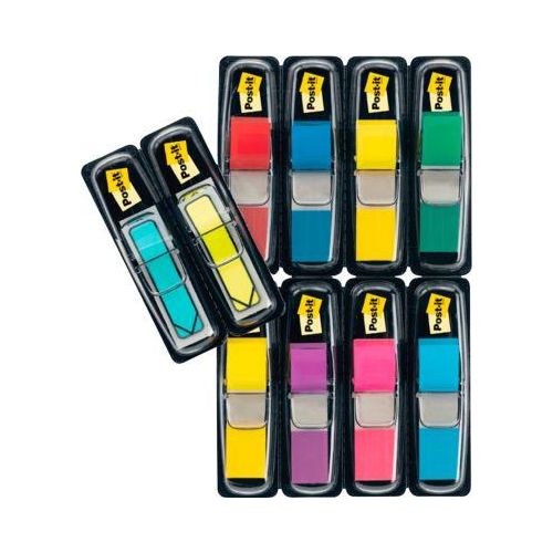 Post-it® Index Haftstreifen 683-VAD1, Mini, Verschiedene Farben, 11.9 x 43.2 mm, Promo + Post-it® Index Pfeile 11.9 x 43.2 mm, 8+2 Gratis
