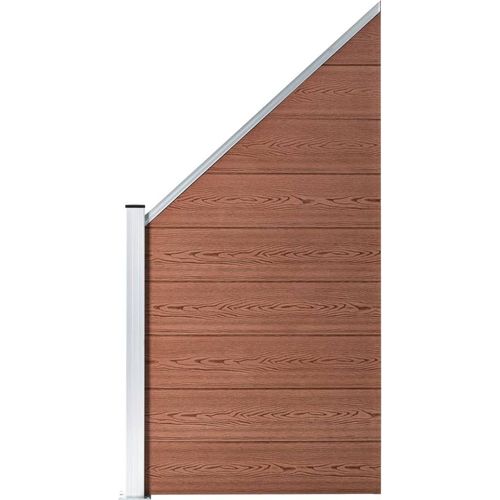 Zaunelement WPC 95x(105-180) cm Braun