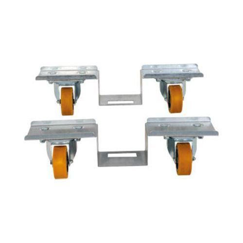 Euro-Paletten-Roller Set, für 1 Euro-Palette, 2 Roller mit jeweils 2 Lenkrollen, bis 1000 kg, Aluminium/PU