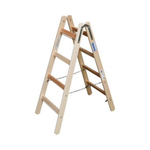 Sprossen-Doppelleiter, Holz, 2 x 4 Sprossen