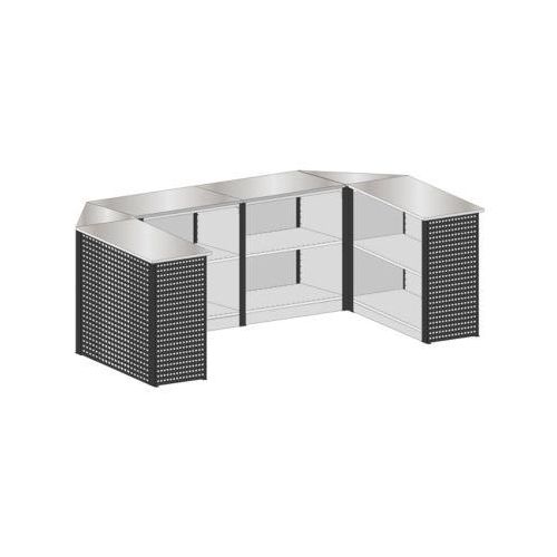 Schulte Lagertechnik erweiterbares Thekensystem MULTIplus Set 3, U-Form, 1 x Startmodul/2 x Mittelmodul/2 x Eckmodul/1 x Endmodul, ohne Arbeitsplatten