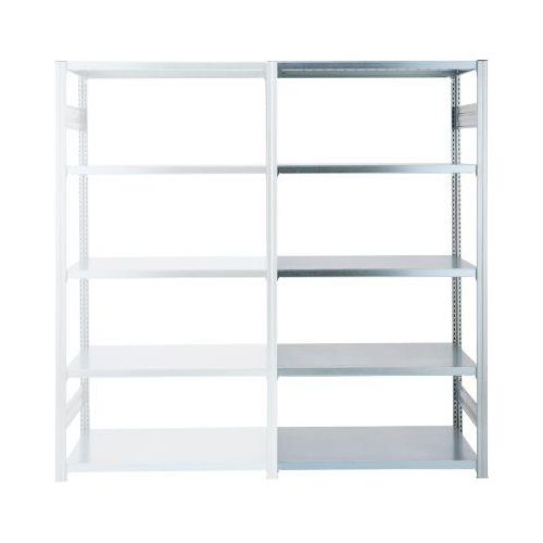 Steckregal ORDO Industry, Anbauregal, modular, 5 Fachböden, Fachlast 140 kg, Feldlast 1200 kg, B 760 x T 835 x H 2000 mm, Stahl verzinkt