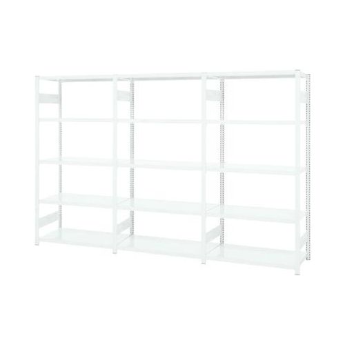 Regalkombination ORDO Professional, 1 Grundregal + 2 Anbauregale, 15 Böden, modular, Fachlast 130 kg, Feldlast 1000 kg, B 2330 x T 835 x H 2500 mm, verkehrsweiß