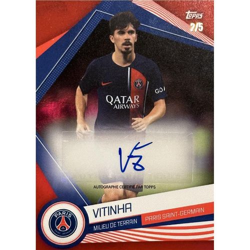 2/5 Autogrammkarte Red - Vitinha - Paris Saint Germain Fan Set 2023/2024