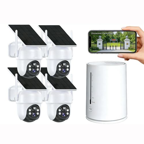 3K 4MP Überwachungssystem Aussen, 4X 4MP PoE Überwachungskamera & 4CH , 24/7 Aufzeichnung,