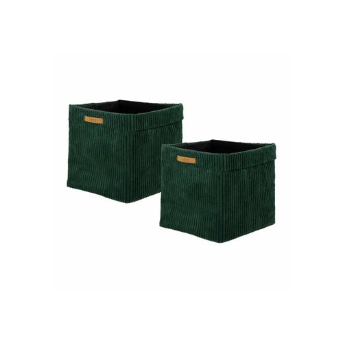 Aufbewahrungsbox LYCCE "Aufbewahrungskorb Faltbare Aufbewahrungsbox Cord 2P 2er Pack", grün, B:33cm H:31cm T:33cm, Obermaterial: 90% Polyester PES. 10% Nylon NY., Aufbewahrungsboxen, Aufbewahrungsbox
