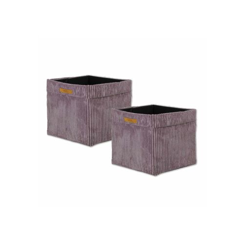 Aufbewahrungsbox LYCCE "Aufbewahrungskorb Faltbare Aufbewahrungsbox Cord 2P 2er Pack", rosa (altrosa), B:33cm H:31cm T:33cm, Obermaterial: 90% Polyester PES. 10% Nylon NY., Aufbewahrungsboxen, Aufbewahrungsbox