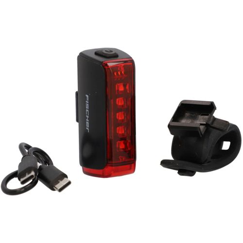 Fahrrad-Rücklicht FISCHER FAHRRAD "Akku Rücklicht TWIN 2.0", rot (schwarz), Fahrradlampen
