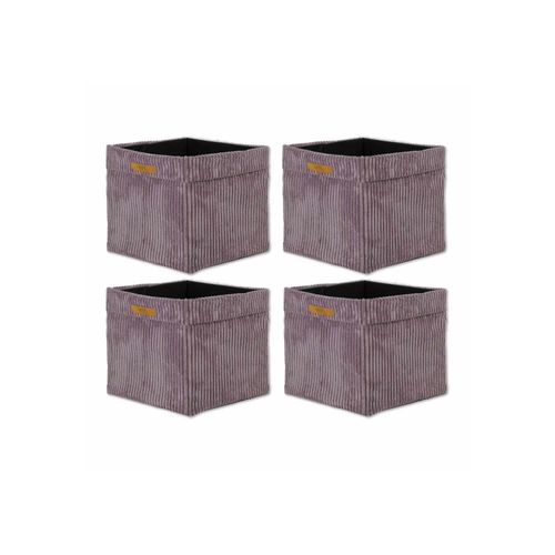 Aufbewahrungsbox LYCCE "Aufbewahrungskorb Faltbare Aufbewahrungsbox Cord 4P 4er Pack", rosa (altrosa), B:33cm H:31cm T:33cm, Obermaterial: 90% Polyester PES. 10% Nylon NY., Aufbewahrungsboxen, Aufbewahrungsbox