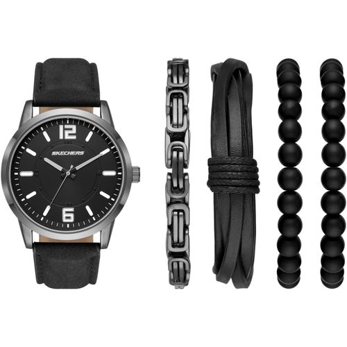 Quarzuhr SKECHERS, schwarz, Armbanduhren, Herren, Quarzuhr, Armbanduhr, Herrenuhr, analog, Leuchtindizes, Geschenkidee