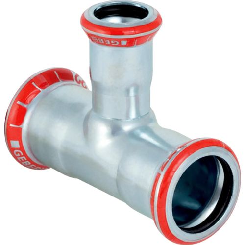 Geberit GE Mapress C-Stahl T-Stück, reduziertem Abgang, d76,1, 22, 76,1 mm, verzinkt, 1 Stk.
