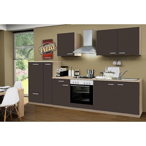 Küchenblock ohne Elektrogeräte Classic 300 cm in lava matt