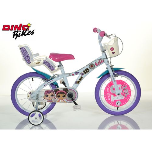 DINO Bikes - Baby Bike 16" LOL Surprise mit Puppensitz und Korb