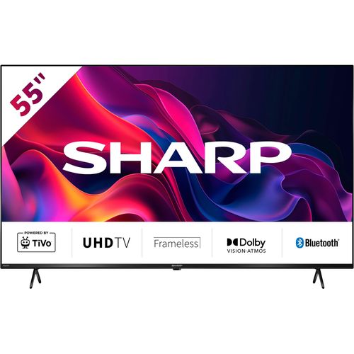 SHARP LED-Fernseher "4T-C55GKx", Energieeffizienz: E, schwarz, 55 ″, Fernseher, LED-Fernseher