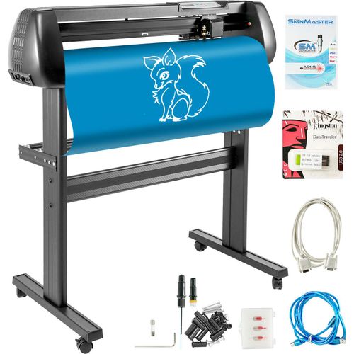 VEVOR Schneideplotter 870 mm Folienschneider Vinylschneidemaschine, Plotterschneider, Max. Schneidbreite 780 mm, Schnittdruck 500g, Geschwindigkeit 800 mm/s, Hobbyplotter Speicher 128K-2M, Signmaster