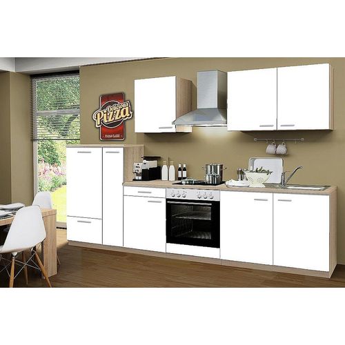 Küchenblock ohne Elektrogeräte Classic 300 cm in weiß matt
