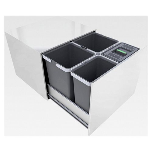 Street 2.0 PA2 Mülleimer zur Mülltrennung, ausziehbar, Edelstahl, 48 x 43 x 40 cm