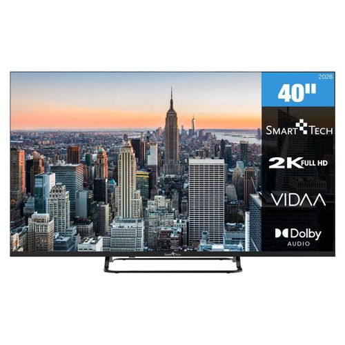 Smart Tech Fernseher 40 Zoll Smart TV VIDAA Fernseher mit Full HD, Bluetooth und Triple-Tuner