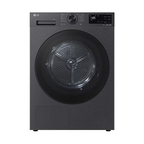 LG Trockner Schwarz (EEK B, 9 kg) mit AI Dry, Dual Inverter Wärmepumpentechnologie & selbstreinigendem Kondensator I RT90X7B RT90X7B