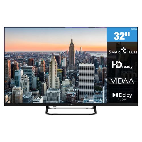Smart Tech Fernseher 32 Zoll Smart TV VIDAA Fernseher HD ready mit Bluetooth und Triple-Tuner