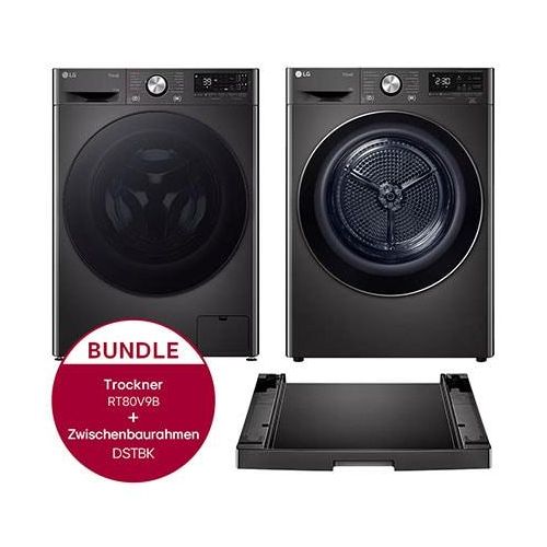 LG Schwarze Waschmaschine (11 kg, 1.400 U./Min.) und Trockner (8kg) im Set F4WR701YB.RT80V9B F4WR701YB.RT80V9B