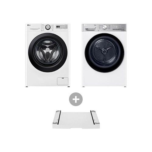 Waschmaschine Weiß (EEK A10%*, 11 kg) F4WR4911P & Trockner Weiß (EEK C, 9 kg) RT90V9W & Zwischenbaurahmen für Waschmaschinen und Trockner I DSTWH F4WR4911P.V9A2DST002